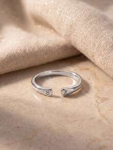 Custom Initial Ring, Personalized Letter Ring, Dainty Gold Adjustable Ring, Open Couple Ring, Minimalist Jewelry, Anniversary Gift For Her - Multicolor - View 5