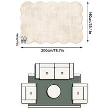 1 Buah Karpet Area Lembut Bergaya Minimalis Modern Estetika Prancis Warna Krem, Bahan Kasmir Imitasi, Cocok untuk Kamar Mandi, Dapur, Pintu Masuk, Lorong, Samping Tempat Tidur, Ruang Tamu, Kamar Tidur, Dapat Dicuci dengan Mesin Sepanjang Musim, Ukuran Besar Asimetris, Dekorasi Rumah - MultiWarna - View 17
