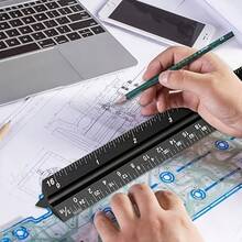 Metal Triangular Scale Ruler, 1:20-1:500 Multiple Scales, 30cm, Professional Architectural Drawing Scale, Suitable For Architects, Drafters, Engineers - 30cm - View 3
