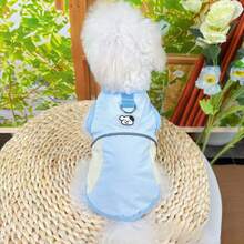 Breathable Mesh Pet Vest With Built‑In Leash Ring, Sun‑Protective Reflective Sleeveless Tank Top, Anti‑Shedding Pet Clothes For Small Medium Dogs Outdoor Walking - Baby Blue - View 13