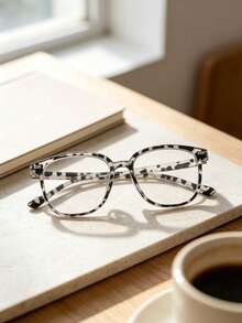 1 Pair Classic Black Square Frame Non-Prescription Glasses, Women's Glasses, Clear Lenses, Simple For Daily Commute And Outings - Multicolor - View 2