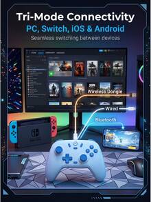 GAMESIR T4 Nova Lite Pro Gaming Controller, Linear Triggers, Tri-Mode Wireless 2.4G/Bluetooth/Wired, Compatible With Switch/Steam/Android/IOS - View 3