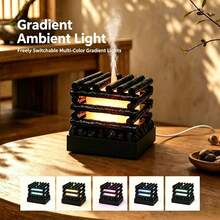 1 buah Diffuser Aromaterapi Elektrik Flame Fragrance dengan Lampu Ambient 7 Warna untuk Dekorasi Ruangan dan Kamar Tidur, Pelembap Ultrasonik Senyap dengan Tangki Air 200ml, Hadiah untuk Pria dan Wanita, Hadiah Liburan, Perlengkapan Musim Gugur (Didukung USB) - MultiWarna - View 3
