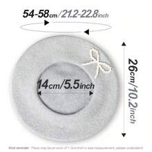 1pc Winter Warm Accessory Set, Women's New Pearl Bow Beret Hat Suitable For Daily Use With Multiple Colors To Choose From, Windproof Bucket Hat With Ear Flaps, Fleece Knee Pads, Drawstring Balaclava, Suitable For Cycling, Skiing, Hiking And Other Outdoor Sports Cold-Proof Warm Gear - Multicolor - View 5