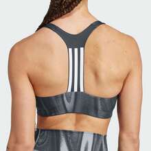 Adidas PWIM MS 3S BRA Women's Training Sports Bra - Black Gray - View 2