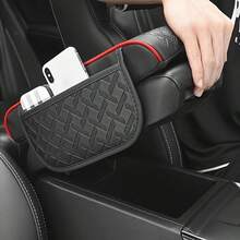 Artificial Leather Car Armrest Box Pad Center Console Arm Rest Protector Cover With Storage Pocket Elbow Rest Cushion - Multicolor - View 6