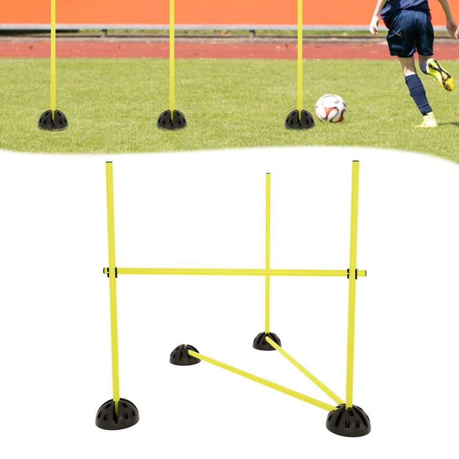 Agility Hürdenset Sprungstangen‑Set, multifunktionales Trainingsgerät für Koordinations‑ und Geschwindigkeitstraining - Gelb - Übersicht 1