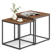 Aseto Set Of 2 Rectangular Coffee Tables Nesting Side End Table Wood Large & Small Nightstand Bedside Board Unit Desk Furniture Decor Living Room Bedroom Home Office Apartment Center Tea Tray Stackable Dual Countertop Multi Color - Adjustable - View 7