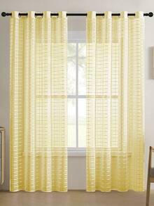 2pcs Classic Style Outdoor Transparent Curtains - Polyester Mosquito Net, Suitable For Patio, Gazebo, Pergola - Eyelet Design, Transparent, Breathable, No Lining - Multi-Piece Combination, Suitable For All Seasons - Yellow - View 10