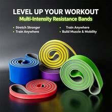 12-150 Lbs 2-Color Fitness Resistance Bands For Pull-Ups, Strength Training, Home Gym Muscle Strength And Body Stretching, Multi-Functional Thickened Durable Elastic Bands For Fitness Training And Stretching - Multicolor - View 5