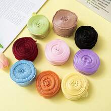 10 Yards/Roll 0.98inch Pleated Ruffle Lace Ribbon, Bouquet & Cake Wrapping Ribbon, DIY Craft Supplies, Decorative Gift Ribbon For Wedding, Birthday & Party - Multicolor - View 2