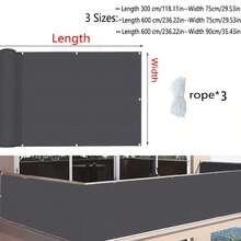 1pc Solid Gray Balcony Railing Windproof Fabric, Minimalist Outdoor Style 100% Polyester Rectangular Perforated Privacy Screen, Balcony Patio Protection Decor - Grey - View 3