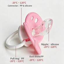 1pc/2pcs/3pcs Baby Pacifier, Soft Silicone Material, Soft And Comfortable, Effectively Protects Baby's Gums, Suitable For Babies 6 Months And Older, Cartoon Pattern - Pink - View 3