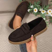 Women's Vintage Loafers Fashion Commute Versatile Thick Sole Flat Slip-On Shoes Spring Autumn New Style - Khaki - View 1