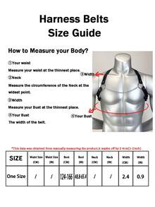 Men Punk Metal Chain Harness Adjustable PU Leather Chest Strap Body Bondage Top Y2K Streetwear Rave Festival Outfit Belt Exotic Accessory - Black - View 6