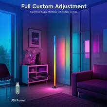 2pcs RGB LED Floor Corner Lights, APP Remote Control, Music Sync, Color Changing & Dimmable, Suitable For Computer Gaming Setup And Room Decor, Halloween And Christmas Gifts! - Floor Mood Light - View 5