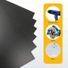 10 Packs Of Black Plastic Sheets, 8.26 X 11.69 Inch Flexible High-Strength Plastic Sheets. Black Plastic Panel, Used For DIY Materials, Handicrafts, And Home Decoration - 10 Photos - View 4