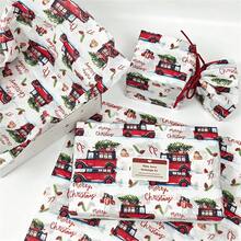 10/30/60 Sheets Colorful Christmas Tree Pattern Wrapping Paper, 50*35cm Gift Wrapping Paper, Suitable For Wedding, Christmas Gift, Birthday Gift Wrapping, Bouquet Filling, Party Gifts - Christmas Car - View 10