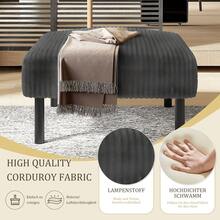 Corduroy Ottoman - Comfortable And Stylish Footstool - 灰色 - 查看 3