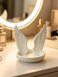 1/2pcs Angel Wing Jewelry Tray, Minimalist Luxury Angel Wing Storage Dish, Healing Home Decor - Multicolor - View 5