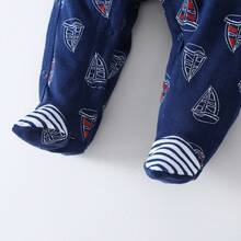 Kit Bebê 2 Macacões Longos para Menino e Menina, Roupa Infantil Confortável em Algodão, Macacão para Recém-Nascido de 0 a 9 Meses - Azul - Visão 8