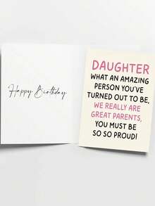 OBOVAY 1PC Cute Birthday Card Suitable For Giving Encouragement And Blessing Cards To Daughters (Comes With Randomly Colored Envelopes) - View 4