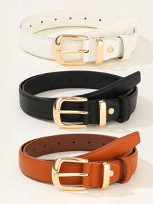 Women's Buckle Belt, Casual Business Style, Vintage Versatile Design - Multicolor C - View 17