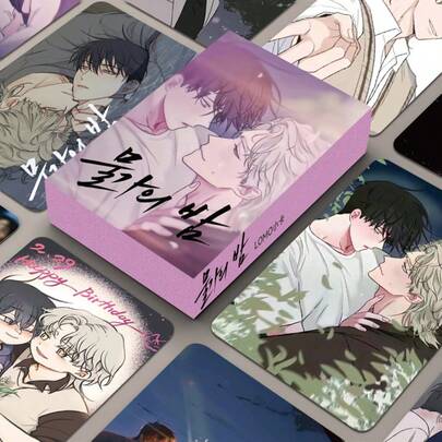 55pcs Random Latest Low Tide Twilight Lomo Cards, Kor Ww Ean BL Korean Manhwa "Night By The Sea" Collector's Edition Photo Cards, High-Definition Printed Boxed Mini Photo Cards, Fan Collection Decorative Postcard Gifts, Designed For Korean Manhwa Fans "Low Tide Twilight" Series Fan Photo Cards, BL Korean Manhwa Merchandise Gifts, Gift For Fans Stickers Anime Stickers Photocard Photocard