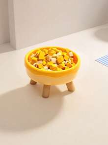 Elevated Ceramic Pet Bowl With Wooden Four Legs, Neck Protection Raised Dog Cat Feeding Bowl Anti-Tip Stable Pet Food Bowl For Small Medium Dogs Cats - Multicolor - View 12