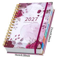 Multiple Marble Covers To Choose From 2027 Jan‑Dec Hardcover Planner, Bring 5 Plan Stickers Faux Leather Daily Weekly Monthly Agenda, Habit Tracking Journal, Portable Time Management Notebook For Students Office School Supplies - Rectangle - View 5