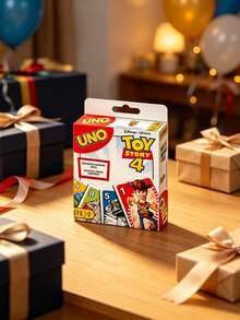 UNO 4 聯名桌上遊戲卡牌，多人休閒派對桌上卡牌遊戲，成人家庭互動趣味遊戲卡，派對團隊建設娛樂收藏桌上遊戲禮物 - UNO 玩具總動 - 查看 1