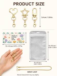 1/48/56pcs Star Lobster Clasp Snap Keyring Clips With Hook And Jump Rings, Suitable For DIY Keychain Jewelry Making - Multicolor - View 6