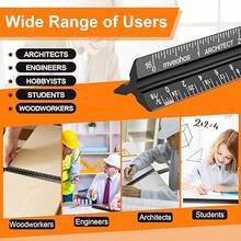 Metal Triangular Scale Ruler, 1:20-1:500 Multiple Scales, 30cm, Professional Architectural Drawing Scale, Suitable For Architects, Drafters, Engineers - 30cm - View 7