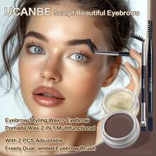 UCANBE 防水眉毛凝膠 + 眉毛造型蠟 2合1 化妝套組，附 2 把雙頭可自由調節眉刷，長效持久眉妝 - 01 Multicolore - 查看 6