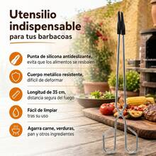 35cm Scissor-Style Kitchen Tongs Stainless Steel With Black Silicone Tips For BBQ And Grilling, Secure Food Grip Tool - 支付 - 查看 5