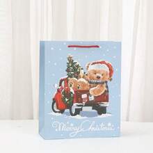 34/68/102pcs Christmas Gift Bags With Ribbon Handles - Multiple Patterns, Durable Paper Holiday Party Gift Bags, Suitable For Christmas Tree And Christmas Decoration, Perfect For Holiday Celebration, Christmas Gift Bags, Christmas Decoration, Christmas Decoration, With Stickers - Style D - View 5