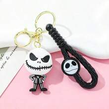 DOBBLE 1pc  Keychains, Jack & Sally Skull Pendants, Halloween Movie Accessories, Backpack Charms, Key Holder Gifts - Multicolor - View 3