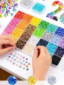 35,000pcs Resin Jelly Rhinestone Set, 48 Colors 3mm Flat Back Rhinestones With Tools, DIY Handmade Craft Gift Nail Art Nail Decoration All-In-One Sparkling Rhinestone Set - Multicolor - View 4