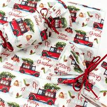 10/30/60 Sheets Colorful Christmas Tree Pattern Wrapping Paper, 50*35cm Gift Wrapping Paper, Suitable For Wedding, Christmas Gift, Birthday Gift Wrapping, Bouquet Filling, Party Gifts - Christmas Car - View 11
