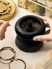 1 Set Manual Rotating Bead Spinner Kit, Includes 1 Random Color Bead Bowl And 1 Beading Needle, Power-Free Fast Beading Tool, Suitable For Seed Beads, DIY Bracelets, Necklaces, Waist Beads And Jewelry Making, Portable Compact Handmade Accessory - Multicolor - View 14