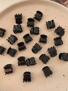 20pcs Brown Mini Hair Clips, Suitable For Women's Hairstyles, Can Be Used For Decorating Braids And Voluminous Bangs - Multicolor - View 12
