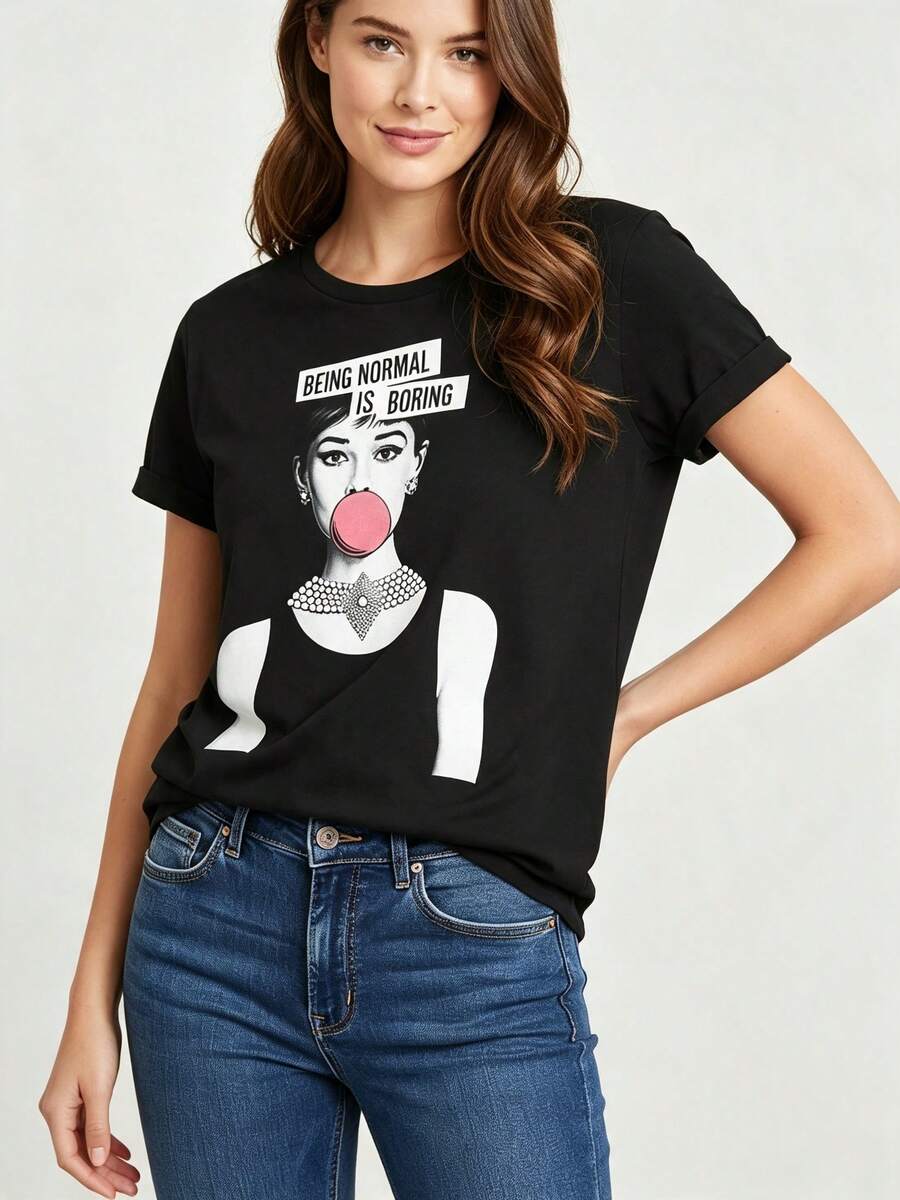 Women T-Shirts - 黑色 - 查看 1