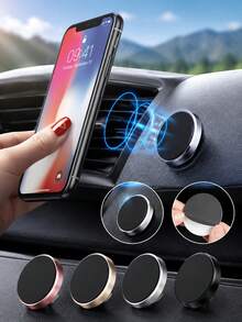 1 pieza Soporte magnético estable para teléfono de coche, se adhiere rápidamente al salpicadero o a las paredes interiores del coche, compatible con todos los modelos de teléfono, diseñado para propietarios de coches. Soporte magnético universal de metal para teléfono, soporte magnético multifunción para teléfono, accesorios para coche, artículos esenciales para coche, decoración de coche, accesorios interiores de coche, decoración de habitación para mujeres, decoraciones navideñas para el hogar, organizador de escritorio, accesorios, contenedores de almacenamiento, artículos esenciales para viajes, muebles - Multicolor - Ver 2