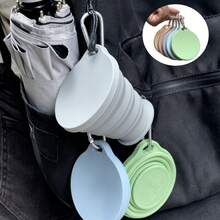 Portable Outdoor Drinking Cup, Silicone Foldable Water Cup, Travel Cup. Three-Level Height Adjustable Design, Folds Down To 1.5cm, Lightweight And Easy To Carry. Suitable For Camping/Travel/Office And Other Scenarios - Below 0.5L - View 7
