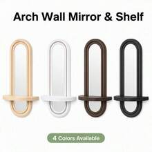 Arched Mirror Wooden Wall Hanging Shelf, Wall Decor Storage Rack, Suitable For Entryway, Bedroom, Living Room - View 4