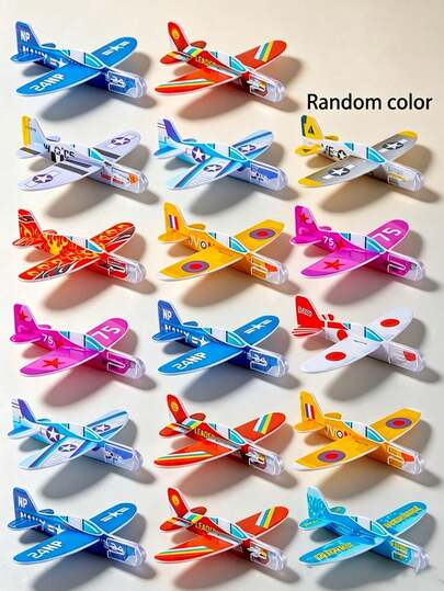 48 pièces Avions de planeur en mousse à lancer à la main, Mini avions à assembler soi-même, Ensemble de jeu fait main, Pour la décoration de Noël à la maison, La décoration d'automne à la maison, Les fournitures de rentrée scolaire, La rentrée scolaire, Les décorations d'Halloween, La décoration de Noël à la maison, Les cadeaux de fête à la maison [24/12/6 pièces]