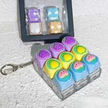 1pc New PC High Transparency Switch Tester Keycap Stress Relief Toy, Clicker Fidget Toy, 1pc Stress Relief Keyboard Keychain - A Colorful Fingertip Toy That Effectively Relieves Stress, With Attractive Appearance, Color And Design, Perfect As Party Favor, Gift And Present For Friends - Multicolor - View 13