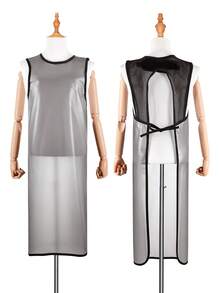 Transparent Waterproof Hair Salon Apron, PEVA Sleeveless Hairdressing Cape, Suitable For Haircutting, Dyeing, Styling, With Black Trim, Neck Protection Design, Suitable For Hairstylists And Home DIY, Unisex - Multicolor - View 12