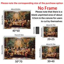 [Elegant Black Last Supper Art]1pc Elegant Black Last Supper Canvas Wall Art - High-Quality Print, Pine Wood Frame, Ready To Hang - Perfect For Living Room, Dining Room Or Classroom Decor - Multicolor - View 4
