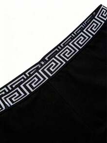 3pcs Plus Size Men's Casual Printed Waist Pants, Pajama Style, Straight Leg Design, Four-Corner Decoration - Multicolor - View 3